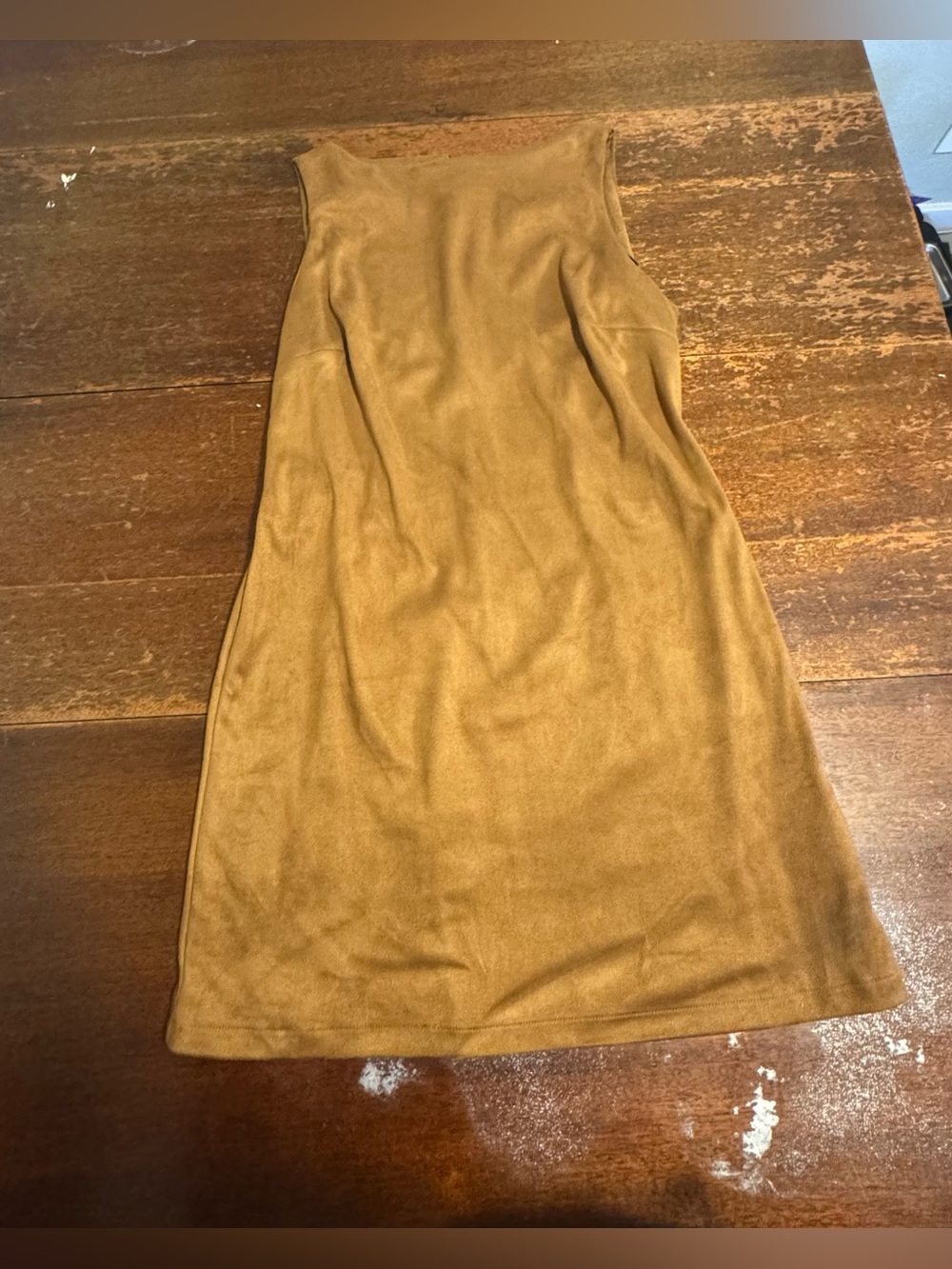 Suede-Look Camel Bodycon dress